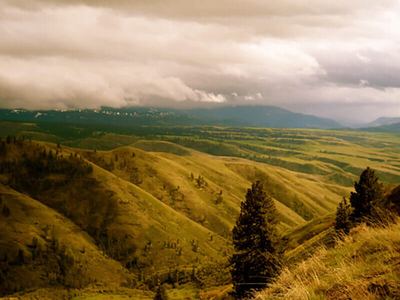 Hills with clouds photo